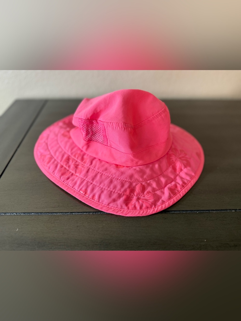 Sun Protection Zone Pink Floral UPF Bucket Sun Hat Youth